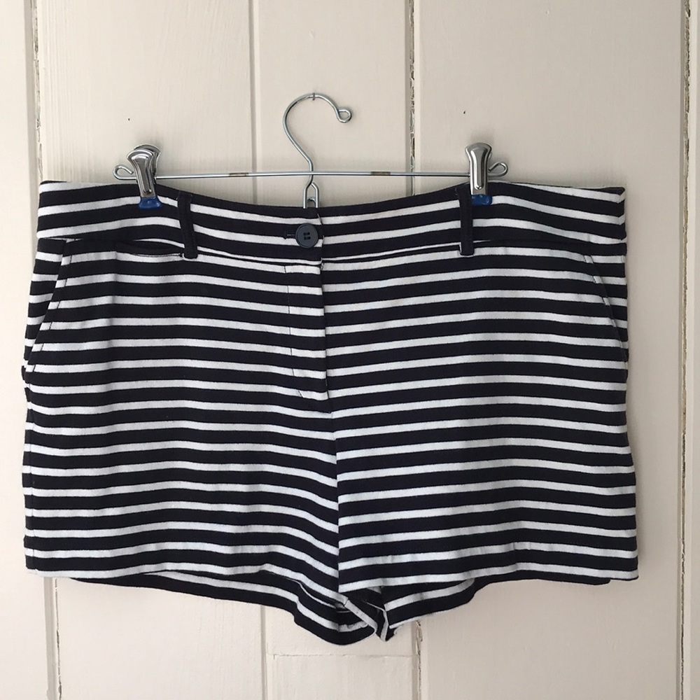 Ann Taylor Loft navy and white striped shorts